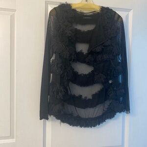 Patricia Pepe Black Embroidered Jacket size S